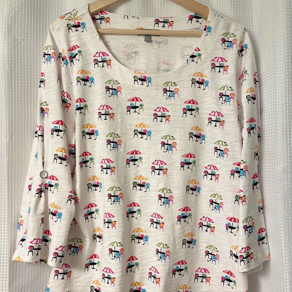 Summer 3/4 sleeve cotton t-shirt